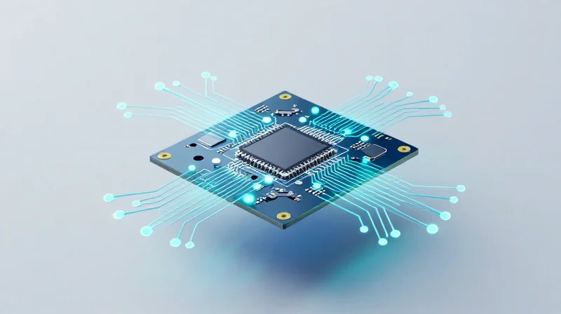 Conceptual 3D digital twin of a medical PCB in a virtual simulation environment