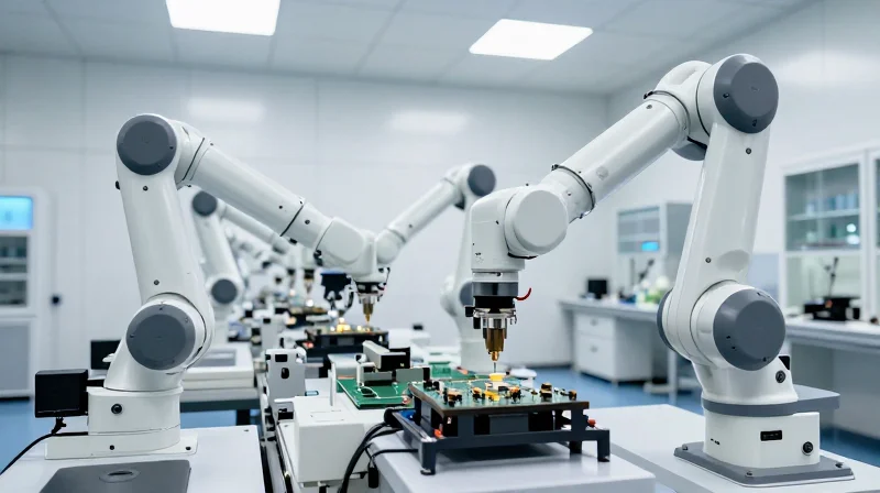 Modern high-precision manufacturing environment for small electronics