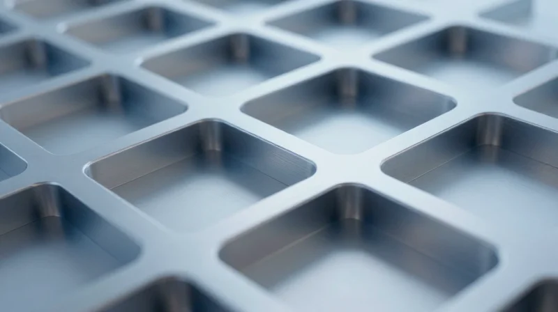 Symbolic representation of quality control and international regulatory compliance in a high-tech manufacturing environment.