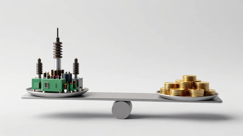 Conceptual image representing the balance between medical regulatory safety and manufacturing costs