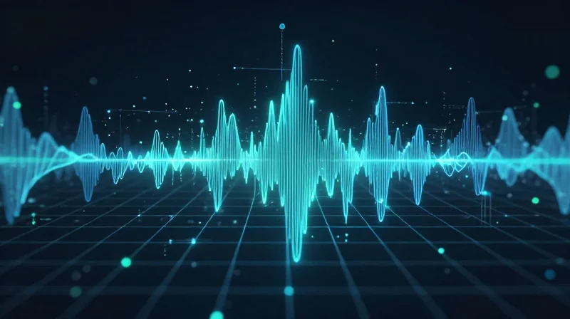 Conceptual representation of a clean, high-frequency signal wave passing through a circuit without noise.