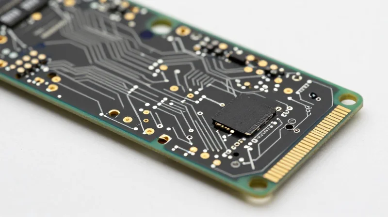 A close-up of a high-density micro-flex PCB showing advanced circuitry