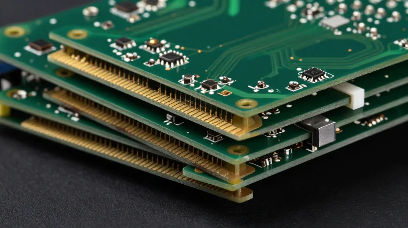 Anatomy of a rigid-flex PCB showing multi-layer interconnections.