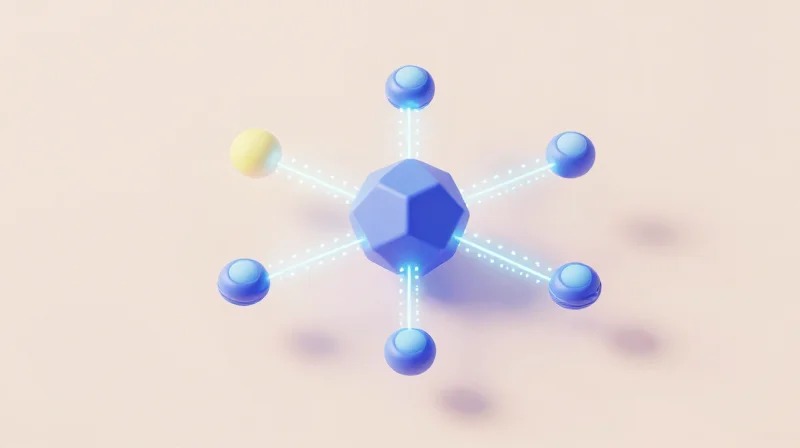 Isometric view of digital sensor nodes connecting to a central data bus