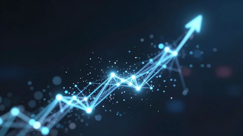 Abstract visualization of glowing data nodes and edge intelligence processing
