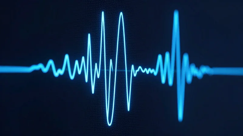 Abstract visualization of clean signal waves in medical diagnostic hardware
