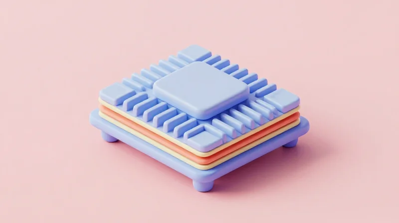 Isometric view of high-density electronic modules with heat-dissipating components