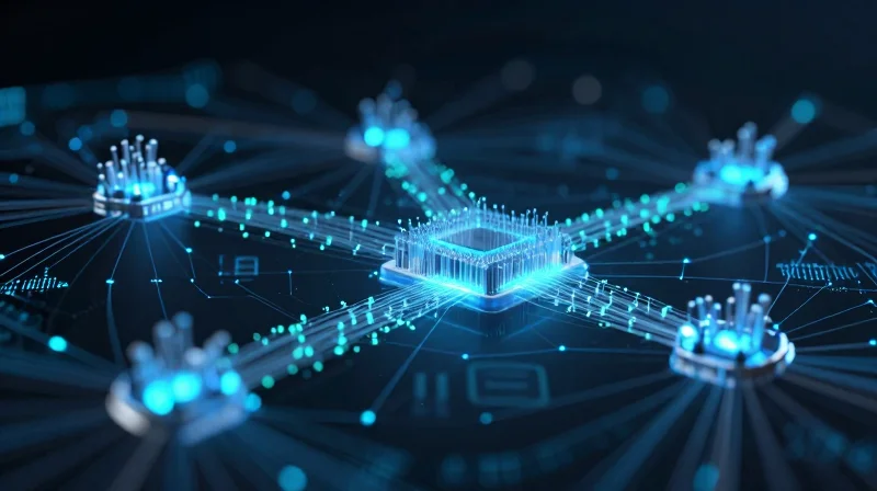 A conceptual visualization of an electric wheelchair as a data node within a digital diagnostic network.