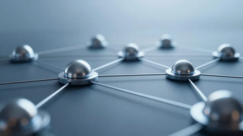 An abstract representation of global logistics and stable trade connections.
