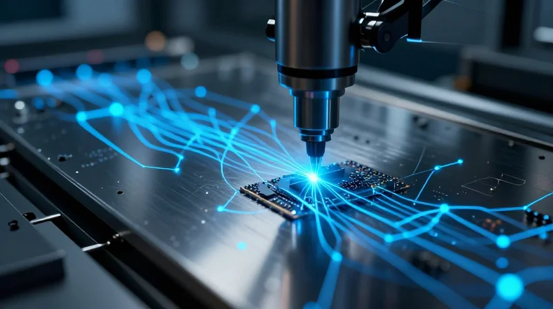 Abstract visualization of automated optical inspection and data flow