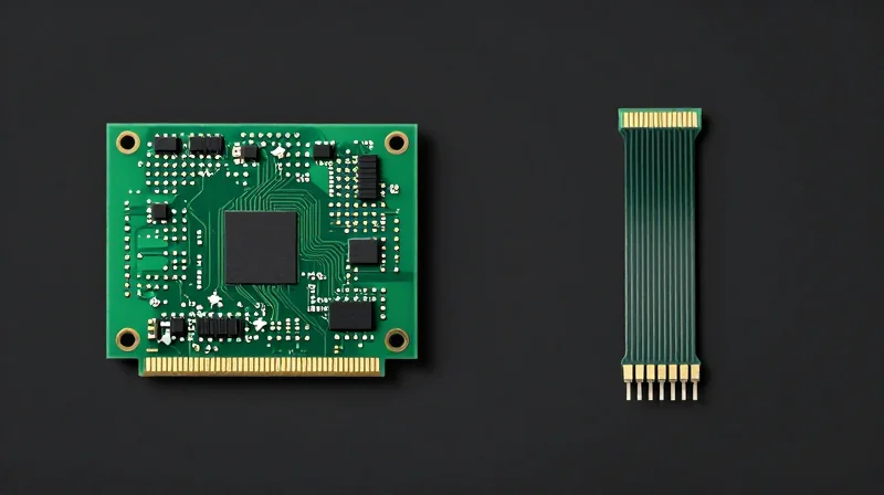Comparison between a traditional rigid board and a flexible circuit connection