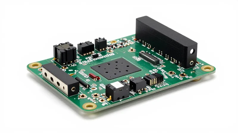 Top view of a professional ruggedized flight controller circuit board with reinforced components