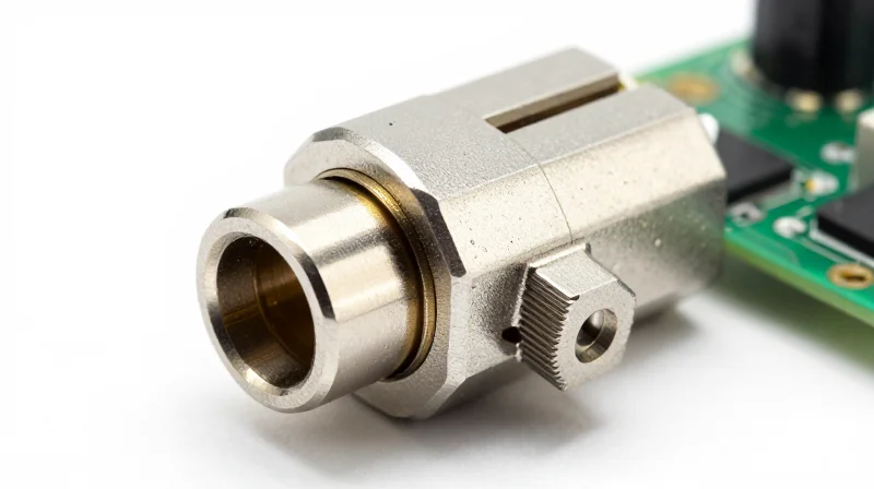 Close up of a secure locking connector on a circuit board