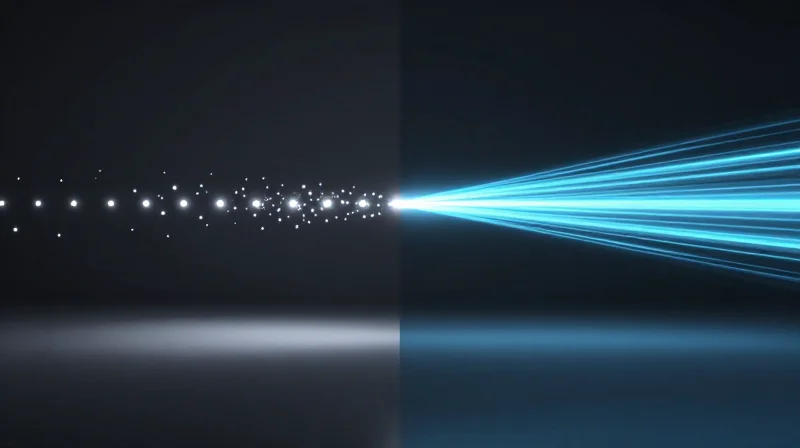Side-by-side visualization of data flow showing high efficiency.