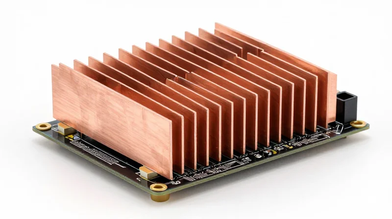 Advanced metallic heat sink cooling a processor on a PCB