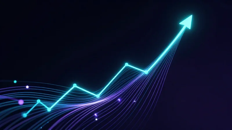 Conceptual illustration showing an upward trend of financial savings derived from stable hardware reliability.