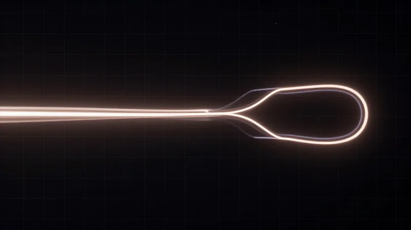 Conceptual representation of fast signal processing, with clean light paths moving without friction.