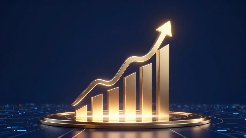 Abstract representation of financial growth and hardware reliability
