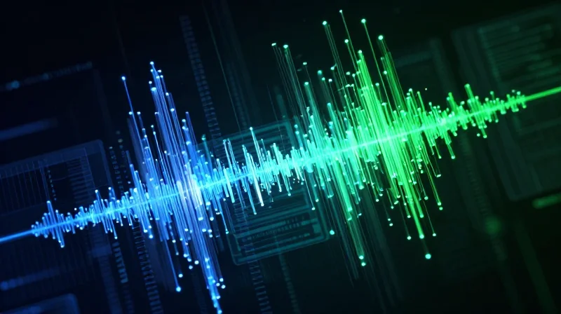 Abstract conceptual visualization of signal noise isolation on a circuit.