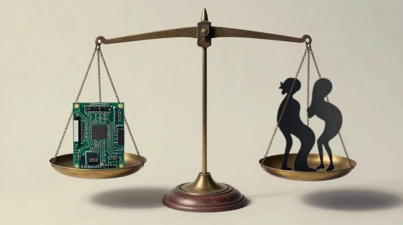 Metaphorical representation of efficiency and hidden costs in electronics assembly