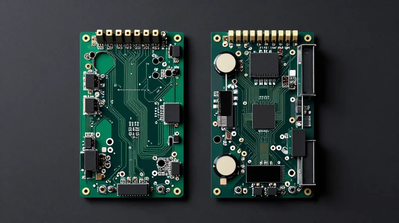 Side-by-side comparison of standard vs custom electronics control boards