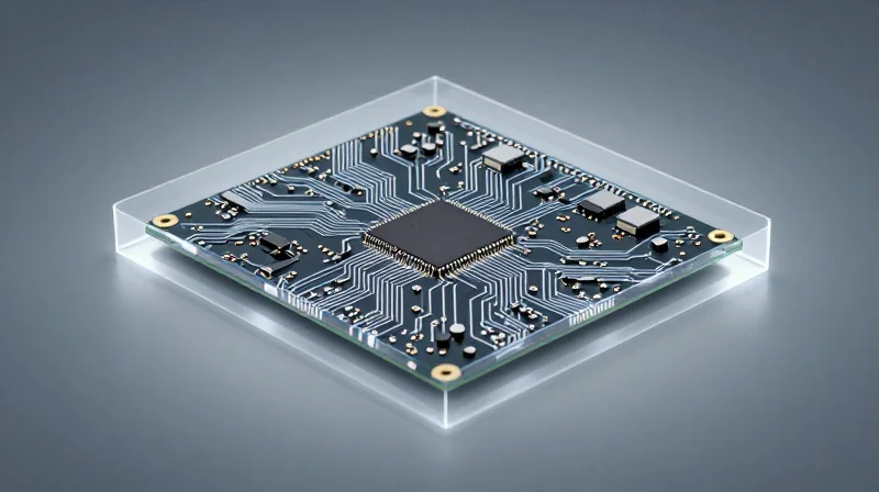 Conceptual representation of protective coating on electronic hardware