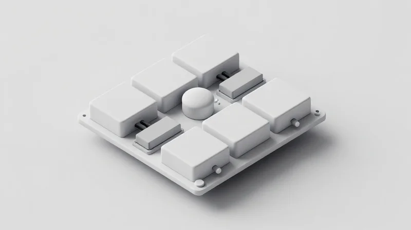 Conceptual 3D illustration showing modular, swappable hardware components on a motherboard.