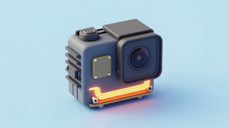 Isometric view of a heat-dissipating PCB module for an action camera