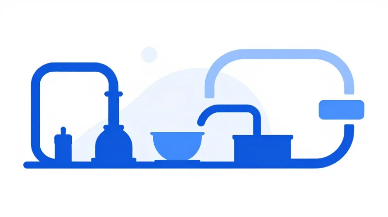 Abstract conceptual visualization representing streamlined production flow and efficiency.