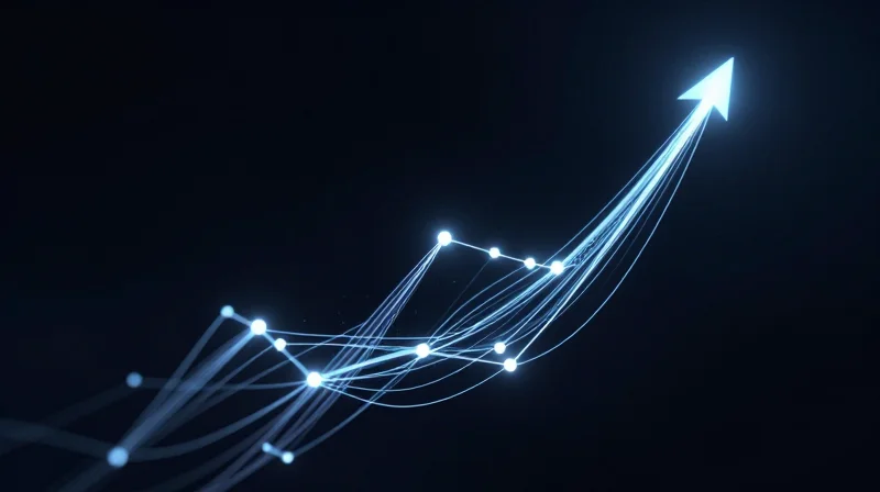 Abstract visual concept of rising trends and data optimization
