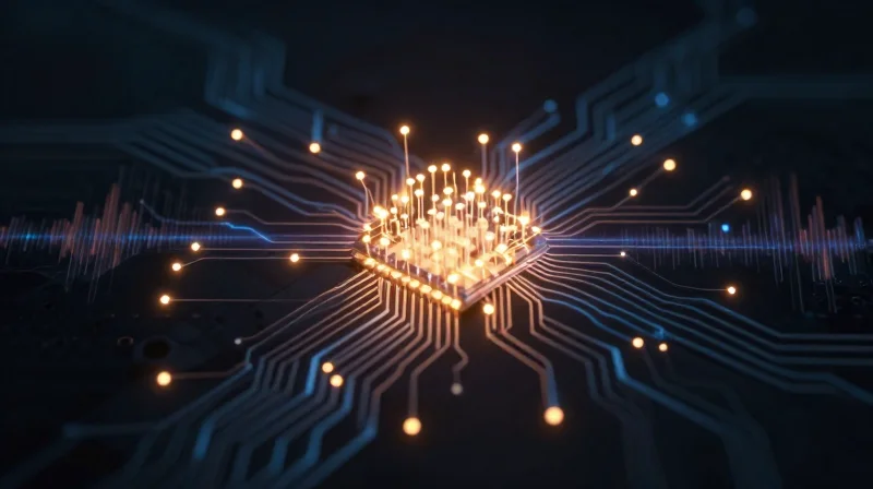 Conceptual visualization of power leakage in electronic components