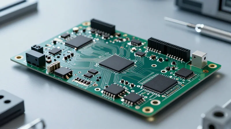 A close-up view of a modern compact PCBA board contrasted with a legacy board layout