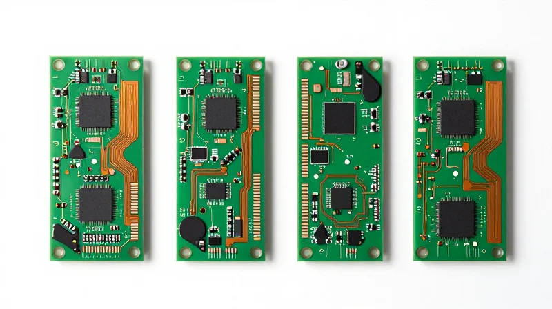 Top-down view of a sophisticated PCB layout with optimized copper paths