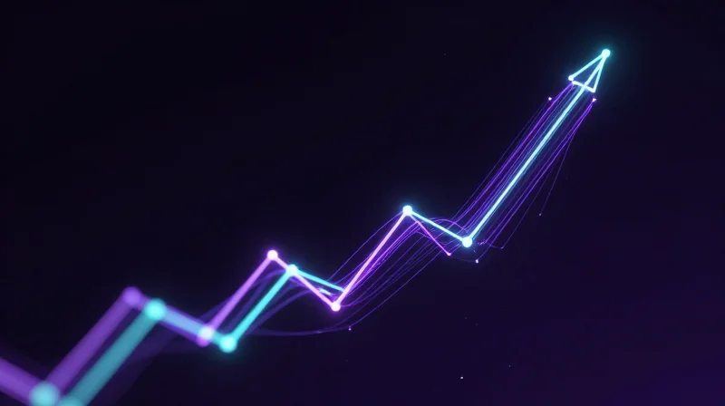 Abstract representation of rising financial growth and technological optimization