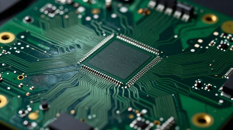 Macro view of a complex, high-density circuit board inside a slim vaping device casing