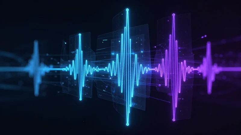 Abstract representation of data signals and electromagnetic noise reduction layers.