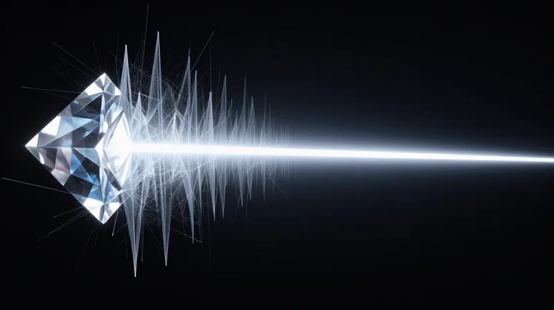 Visual representation of signal purification with chaotic noise being filtered into a steady clean line