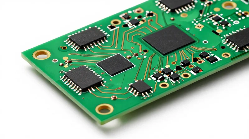 Close-up of a high-quality industrial printed circuit board