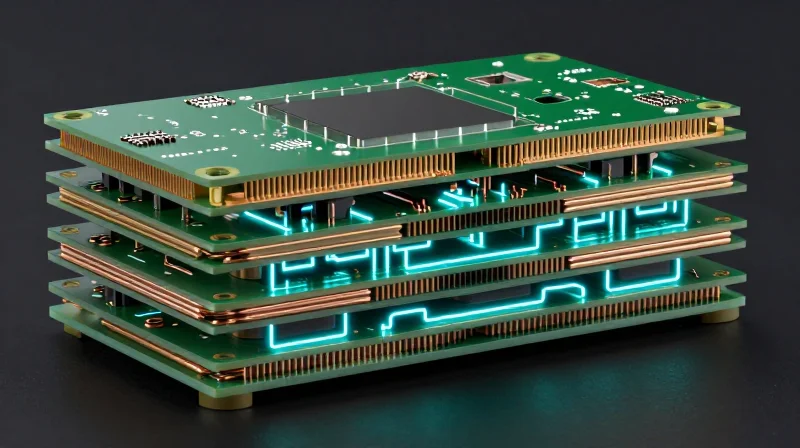 Cross section view of a four-layer PCB stack-up design