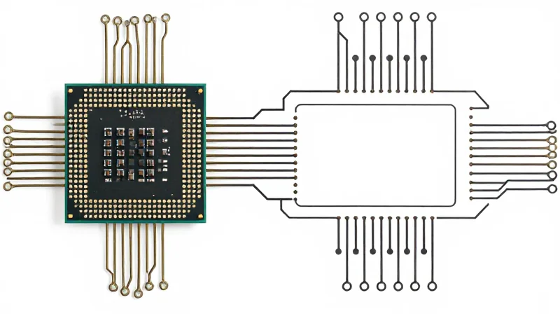 Top down view of a PCB clearly divided into two separate sections by an isolation barrier