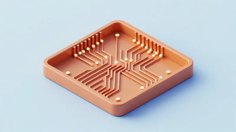 3D visualization of vias inside a multi-layer heavy copper board