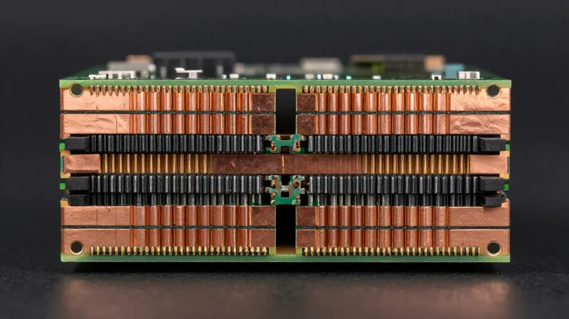 Cross section view of a multi-layer heavy copper PCB