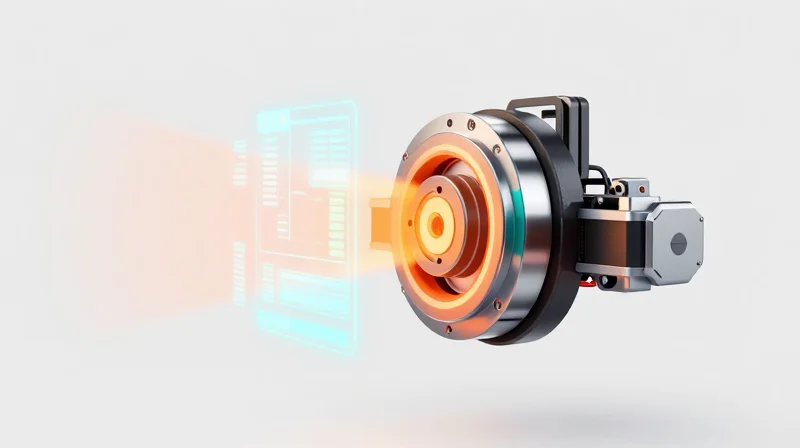 Conceptual representation of thermal sensors detecting machine stress.