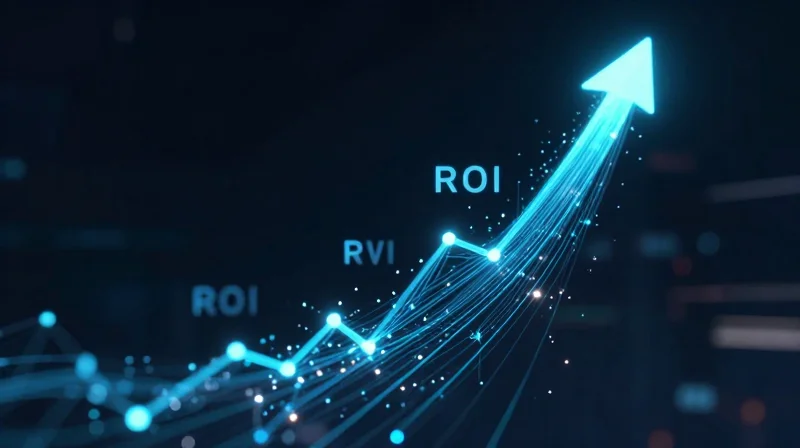 Abstract visualization of rising logistics efficiency and financial growth