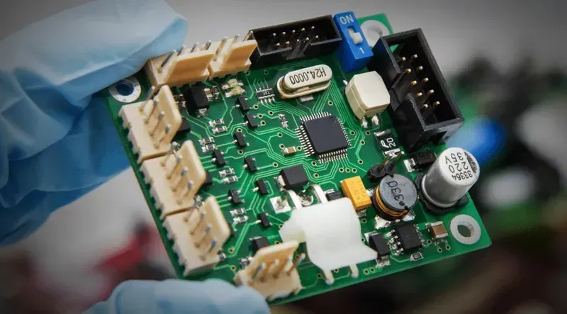 Automated testing machine performing quality control on a medical device PCB