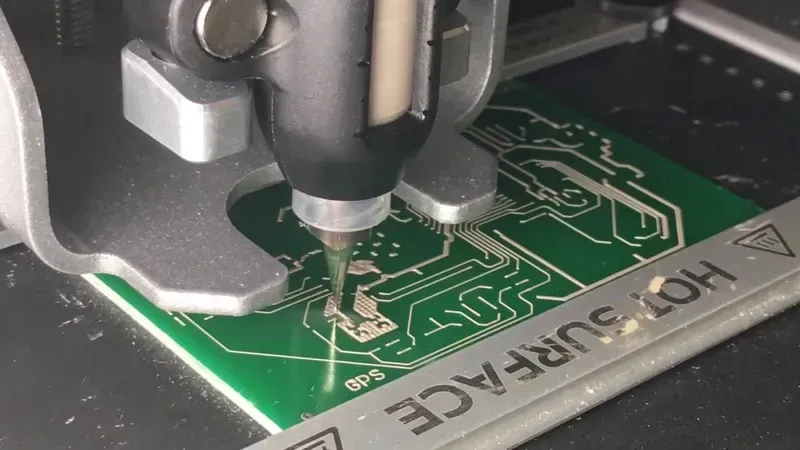 A technician holding a newly manufactured PCB prototype