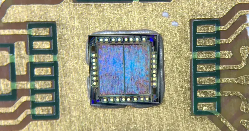 Miniaturized components on a PCB.