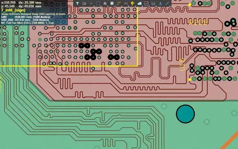 PCB layout optimized for high-speed video signals