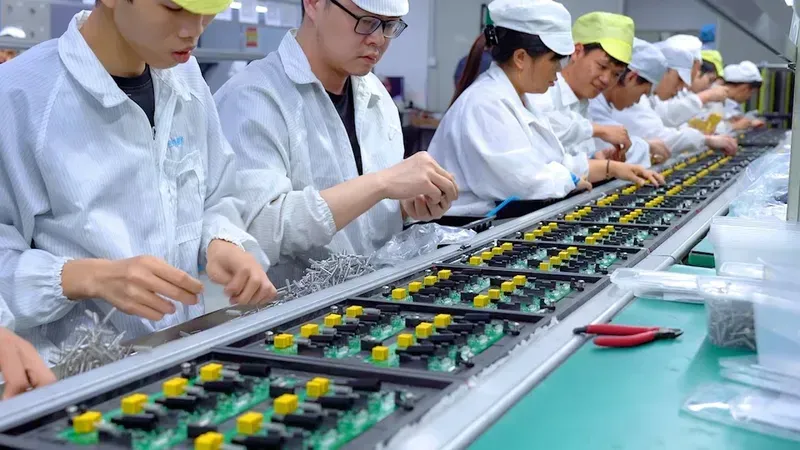A PCB assembly production line